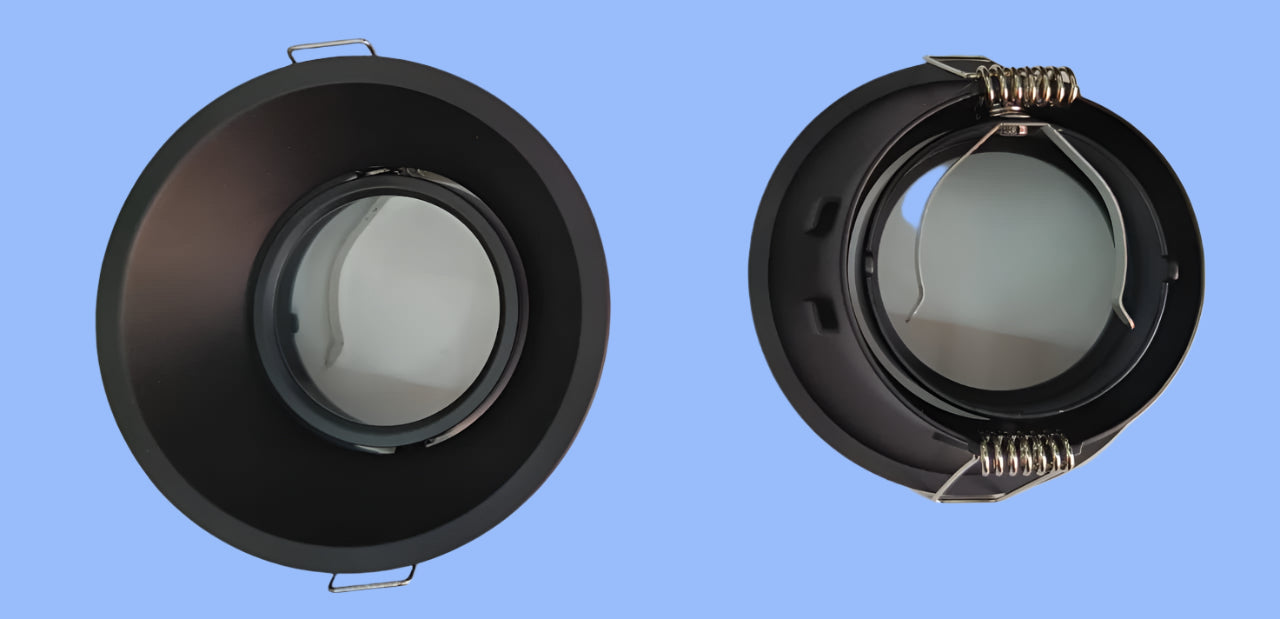Round White/Black trimless low deep tiltable frame suitable for Led Modules/MR 16 lamps till 12W.