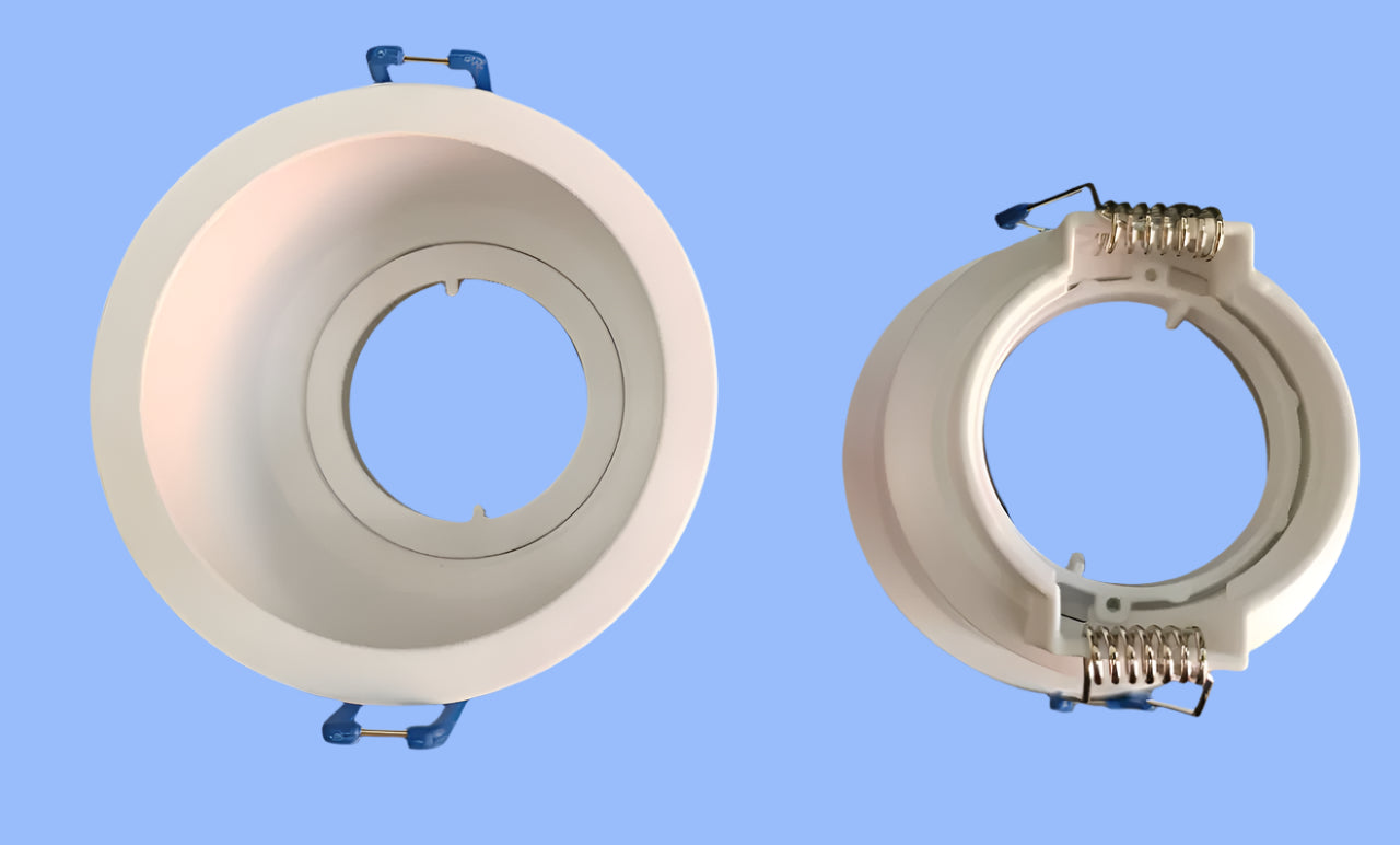 Round White/Black high deep fixed trimless type frame for Led Modules/MR 16 lamps till 12W.