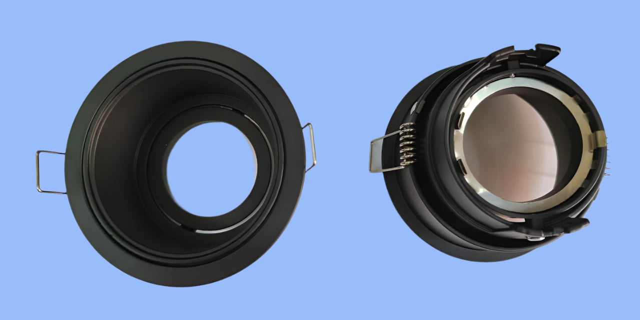 Round White/Black deep tiltable frame suitable for Led Modules/MR 16 lamps till 18W.