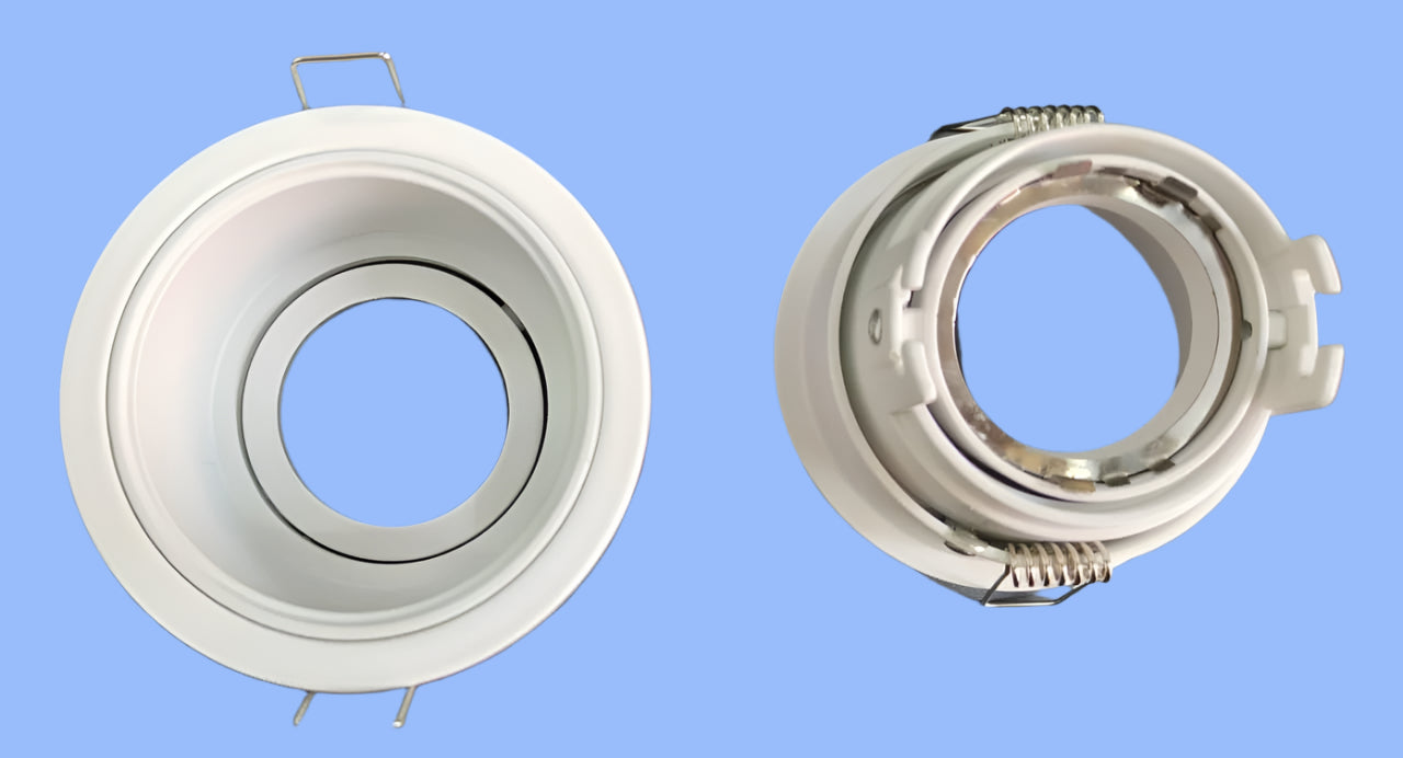 Round White/Black deep tiltable frame suitable for Led Modules/MR 16 lamps till 18W.