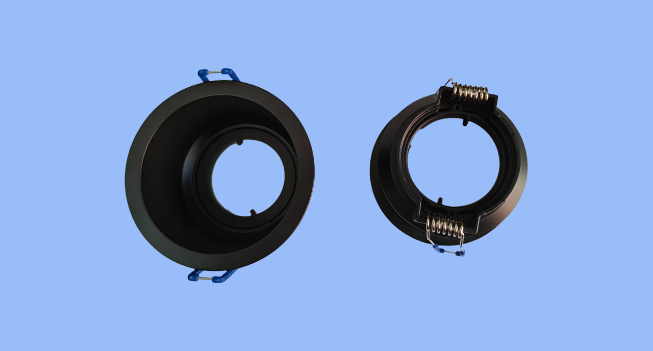 Round White/Black high deep fixed trimless type frame for Led Modules/MR 16 lamps till 12W.