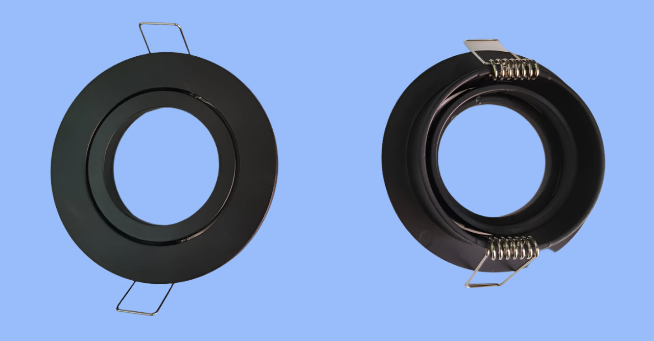 Round White/Black front opening frame for Led Module/MR 16 lamps till 12W.