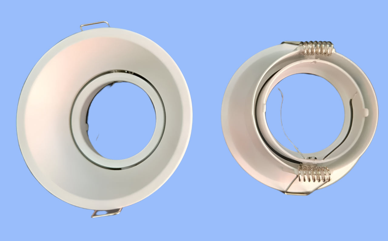 Round White/Black trimless low deep tiltable frame suitable for Led Modules/MR 16 lamps till 12W.